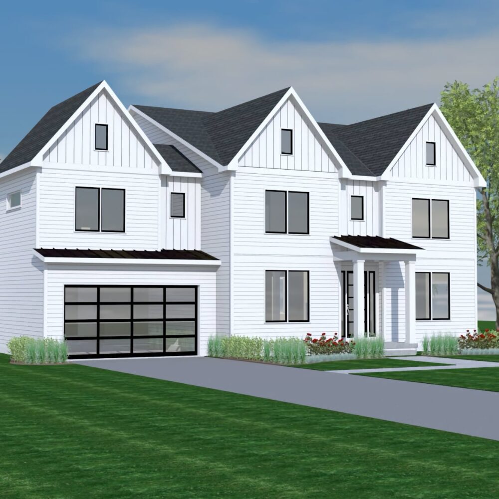 The Camden — exterior rendering of a New Dimensions Urban Collection home