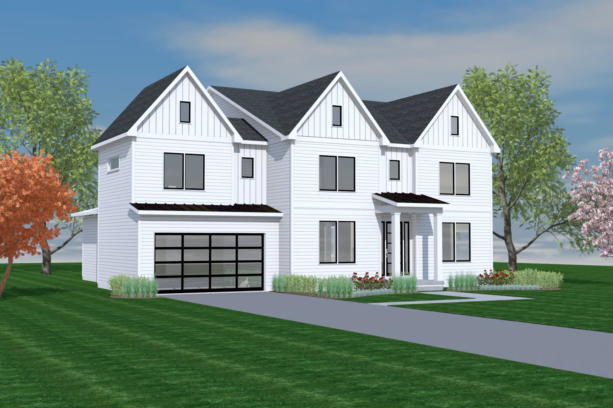 The Camden — exterior rendering of a New Dimensions Urban Collection home