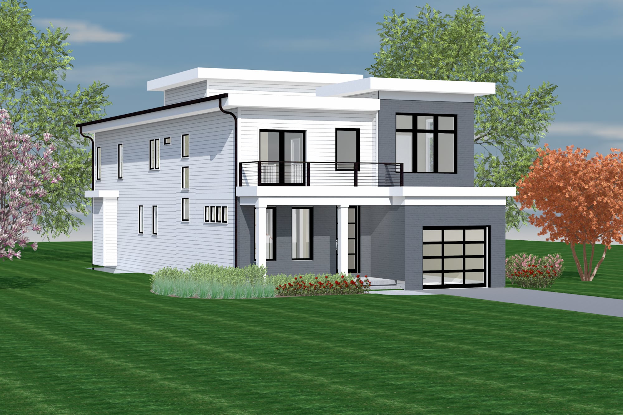 The Upland — exterior rendering of a New Dimensions Urban Collection home